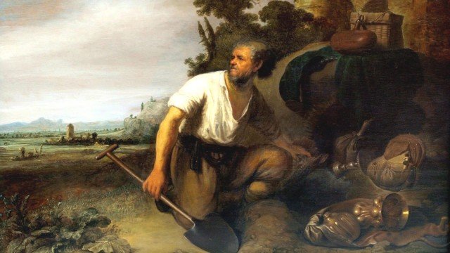 sumber: http://en.wikipedia.org/wiki/File:Parable_of_the_hidden_treasure_Rembrandt_-_Gerard_Dou.jpg